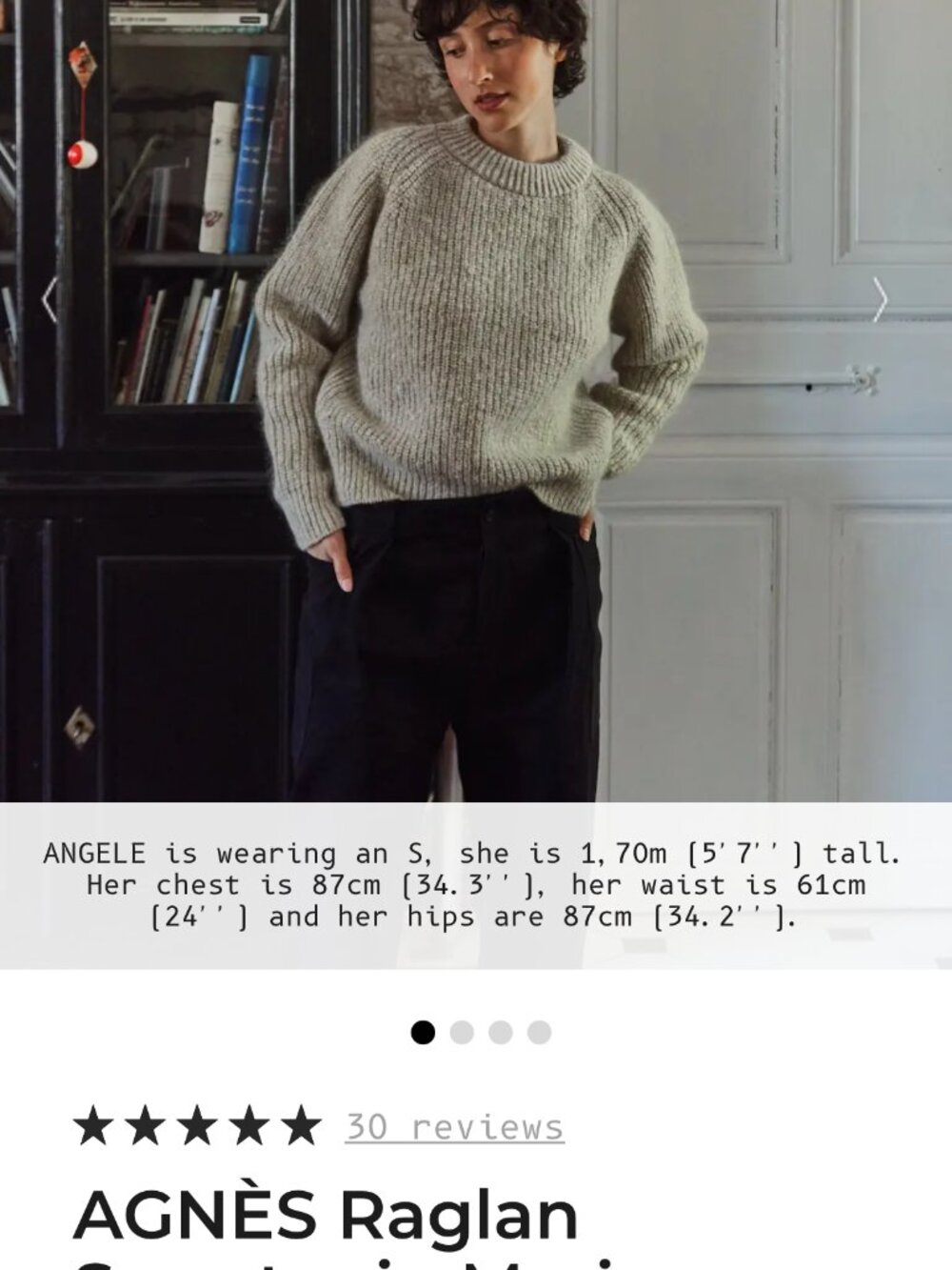 L'Envers Agnès Raglan Sweater, Beige, 100% Merino Wool — Discontinued Color